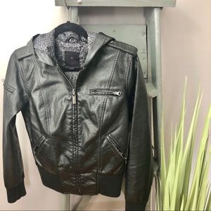 Nollie Leather Jacket with Hood